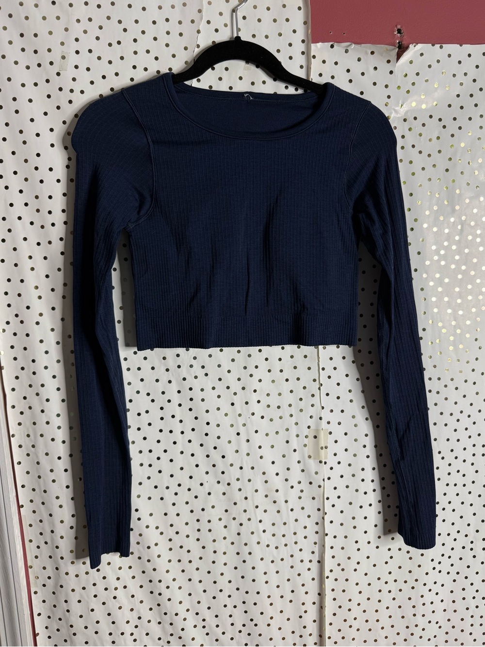 Lululemon Long-Sleeve Ribbed Crop Top - Navy